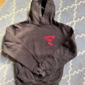 White Fox Boutique Brown Hoodie with Red Logo